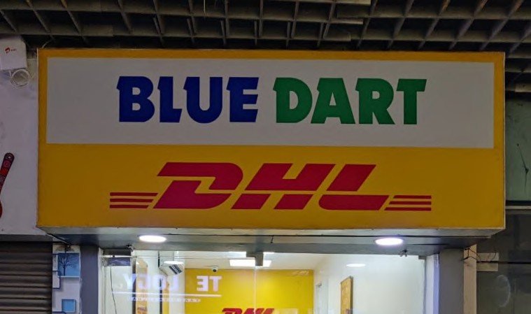 Retail branch signage for Blue Dart and DHL